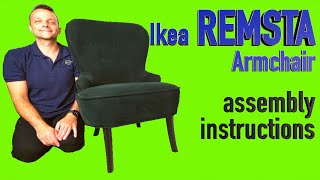 Ikea REMSTA Armchair Assembly instructions [upl. by Caia]