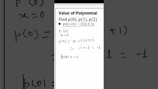 Value of Polynomial Part 6  POLYNOMIAL  CLASS 9  9th  exam basicmath education mathematics [upl. by Annairdna]