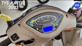 Tvs Jupiter ZX 2023 110cc Model with E20 and OBD2 Updates Review  Mileage  Specifcations [upl. by Henig]