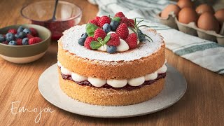 Victoria Sponge Cake Recipe  Emojoie ASMR cooking [upl. by Iralam]