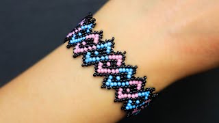 Beaded Bracelet With Seed Beads Tutorial  Peyote Stitch Bracelet Tutorial  Seed Bead Bracelet [upl. by Haland]