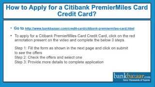 How to Apply for a Citibank Premier Miles Card Credit Card [upl. by Kaenel]