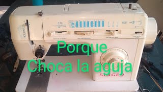 porque choca la aguja en mi máquina de coser Singercangrejo orizontal [upl. by Anirec]