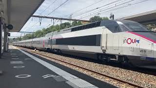 🇫🇷 TGV inOui 4516 Arrives at Gare de Poitiers destined for Bruxelles Midi [upl. by Lenhard803]