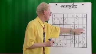 Lesson 5 Learn Sudoku The Effect of 3 Numbers in a row or column within a Block [upl. by Eile49]