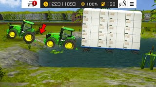 Pulling Wool Trolley With John Deere Tractor In Fs16  Fs16 Gameplay  Timelapse [upl. by Luciana]