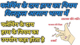 फ्लेमिंग के दाय हाथ का नियम  Fleming Right Hand Rule in Hindi Fleming ke daay Hath ka Niyam [upl. by Munafo]