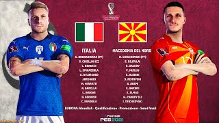 Italia vs Macedonia del Nord  Qualificazioni Mondiali 2022  Semifinali  Pes 2021 Gameplay [upl. by Lorraine]