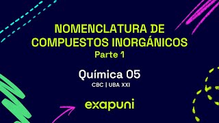 Nomenclatura de compuestos inorgánicos  Parte 1  CBC y UBA XXI  parte 2 y 3 en Exapunicom [upl. by Labanna106]