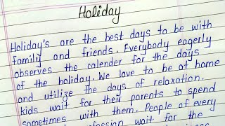 Write an essay on holiday  Holiday essay in english [upl. by Fontana]