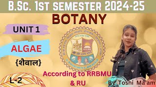 शैवाल BSc 1st Semester Botany L2 2024 25 BSc 1st Year Botany Lecture RRBMU [upl. by Danice85]