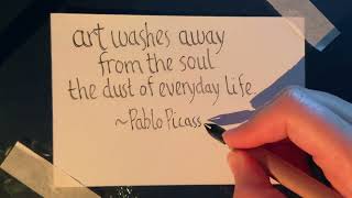 ASMR Handwriting Pablo Picasso Quote [upl. by Perce]