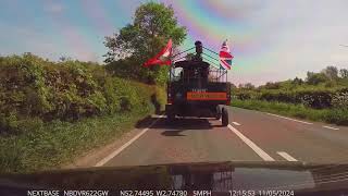 Dash Cam Caught behind steam traction engines in Shropshire [upl. by Aisatsana]