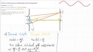 LEIFIphysik Aufgabenlösung  Formel zur Bestimmung von Wellenlängen mit dem Doppelspalt [upl. by Dyke781]