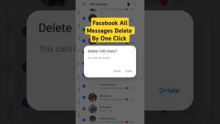 Facebook All Messages Delete By One Click  Facebook Messenger Se All Message Kaise Delete Kare [upl. by Wie]