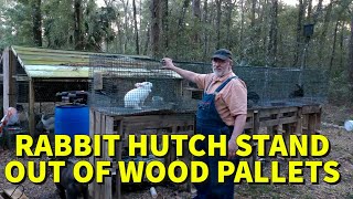 Rabbit Hutch Stand Built From Wood Pallets  All About Living [upl. by Nosneb431]