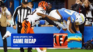 JK Dobbins GAMEWINNING TD helps Chargers avoid COLLAPSE against Bengals on SNF  Game Recap [upl. by Drannel458]