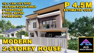 MODERN 4 BEDROOM 2 STOREY HOUSE 120 SQM  ALG DESIGNS 37 [upl. by Hairabez]