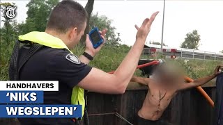 Keiharde confrontatie tussen hulpdiensten en kamikazeschipper [upl. by Nauqas]