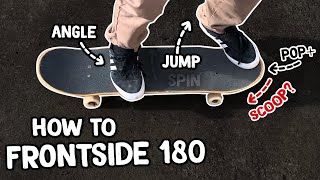 How to Frontside 180  Beginner Skateboard Tricks Tutorial Slow Motion [upl. by Alice]