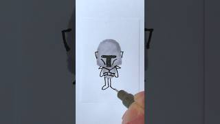 ⭐️ DRAWING THE MANDALORIAN  Quick And Easy Doodle Ideas  How To Draw Star Wars Characters [upl. by Welcome]