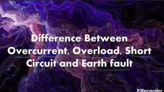 Difference Between Overcurrent Overload Shortcircuit and Earth fault [upl. by Dorweiler295]