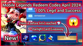 x14 Mobile Legends Redeem Codes April 02 2024  MLBB No Limit Codes Today 💎💎💎 100 legit amp Success [upl. by Emmit]