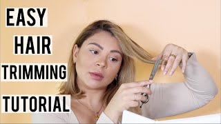 HOW TO TRIM YOUR HAIR  DO A DUSTING TO REMOVE SPLIT ENDS AT HOME  PRO HAIRDRESSER TUTORIAL [upl. by Nilpik]