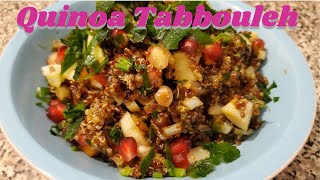 Quinoa Tabbouleh Salad with pomegranates Fresh Healthy Salad Sunita Andrades Cuisine [upl. by Tonye]