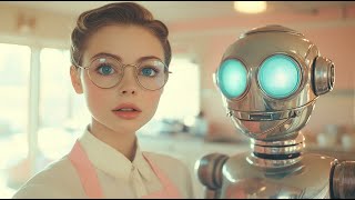 Women 1950s retrufuturism VintageAI Panavision 50 Retro scifi trailers [upl. by Atilem]