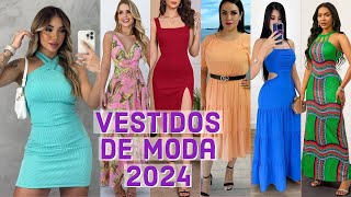 VESTIDOS DE MODA 2024vestidos en tendencia para primavera verano 2024 [upl. by Gnex]