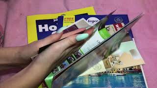 ASMR Booklet Brochures Page Turning Ripping Tapping Scratching Crumpling Sounds [upl. by Notpmah]