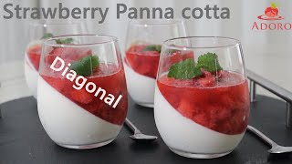 簡単レシピ「斜めな」イチゴのパンナコッタの作り方How to make diagonal strawberry panna cotta [upl. by Ibba905]