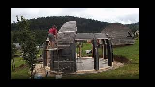 Tiny Dome Frame Built In One Day Dome Home Quick Build [upl. by Nellek573]