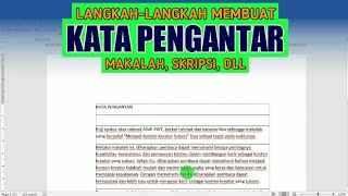 Cara Membuat Kata Pengantar Makalah dan Skripsi [upl. by Orlena]