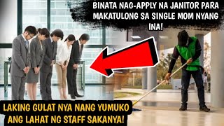 BINATA NAGAPPLY NA JANITOR PARA MAKATULONG SA SINGLE MOM NYANG INALAKING GULAT NYA NANG YUMUKO ANG [upl. by Nerok]