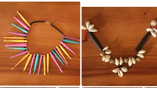 How to make tribal Jwellary by paperpaper jwellarypaper jewellery design art integrated project [upl. by Ozen]