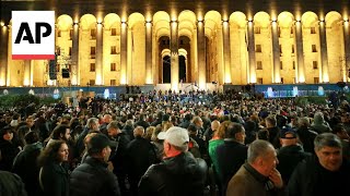 Tens of thousands rally in Georgia to denounce election they say was rigged  AP Explains [upl. by Borden]