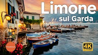 Limone sul Garda Lake Garda  Italy Sunset Walk 4K UHD [upl. by Yauq]