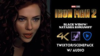 BLACK WIDOWNATASHA ROMANOFF  IRONMAN 2  FOR EDITS  4K ENHANCED TWIXTOR SCENEPACK [upl. by Darryn59]