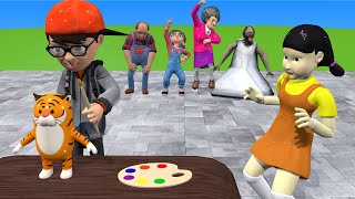 Scary Teacher 3D vs Squid Game Plaster Statue Animals Colors Nice or Error 5 Times Challenge [upl. by Mac82]