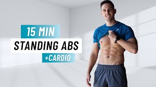 15 MIN STANDING ABS amp CARDIO WORKOUT  Burn Fat amp Sculpt Sixpack Abs [upl. by Raseta]