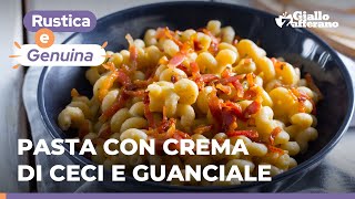 PASTA con CREMA di CECI e GUANCIALE CROCCANTE 🥓 Un primo piatto veloce sostanzioso e saporito 😋 [upl. by Clemen316]