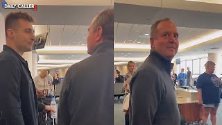 Youre A Sick Man Man Confronts Adam Schiff At The Airport [upl. by Llenoj]