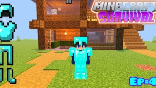 💥Minecraft survival series 121  Diomond armor  hindi episode 4 [upl. by Ahsemal]