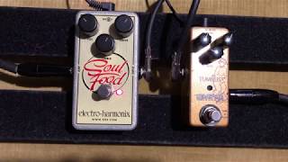 Wampler Tumnus vs ElectroHarmonix Soul Food  Klone Shootout [upl. by Ahsauqal413]