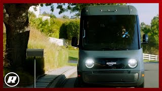 Amazons Rivianbuilt electric delivery van hits the road in LA [upl. by Eiblehs]