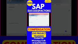 SAP SuccessFactors Compensation Training Video 12 DATE 10th Aug 2024 sapsuccessfactorstraining [upl. by Adnawot]