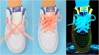 Creative Way to Fasten Tie Your Shoes Tutorial Step by Step  glowinthedark shoelaces shorts [upl. by Warenne19]