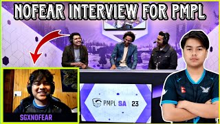 SG NoFear Interview for PMPL South Asia Finals  Clash with kvn [upl. by Nylaras954]